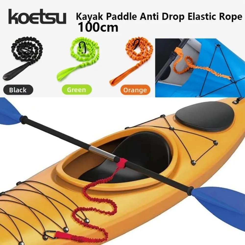 100cm Kayak Paddle Elastic Rope Anti Drop Multicolored Inflatable Boat Fishing Buckle Fixed rope Elastic Rope for Kayak Canoe