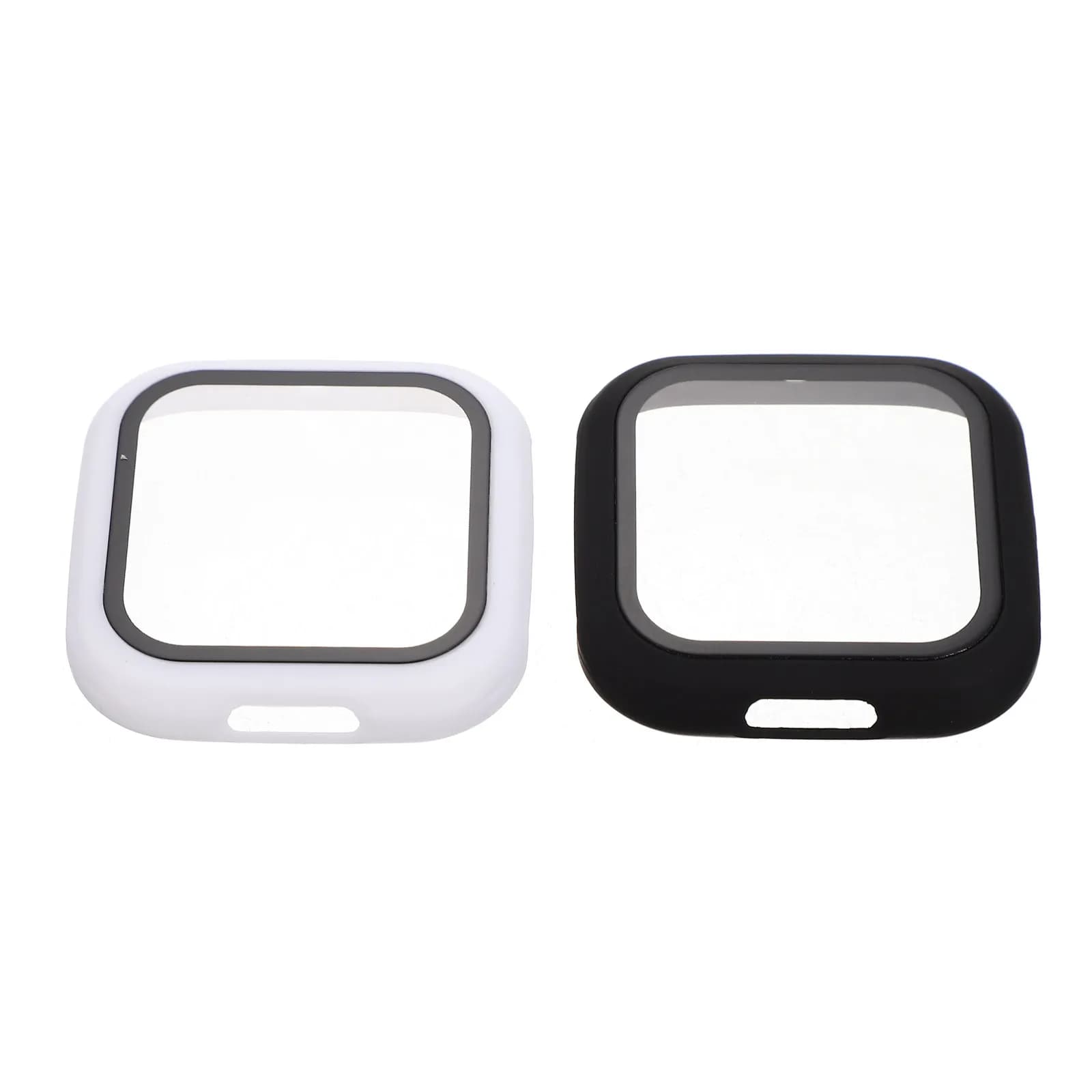 2Pcs Protective Watch Case Hard Pc Screen Protector Tempered Glass Style Full Face and Edges Coverage Smartwatch Cover
