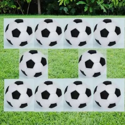 10 Palline da Calcio Balilla Mini Nere e Bianche da 23 mm, Ricambi per Calcio Balilla, Accessori per Calcio Balilla per Adulti