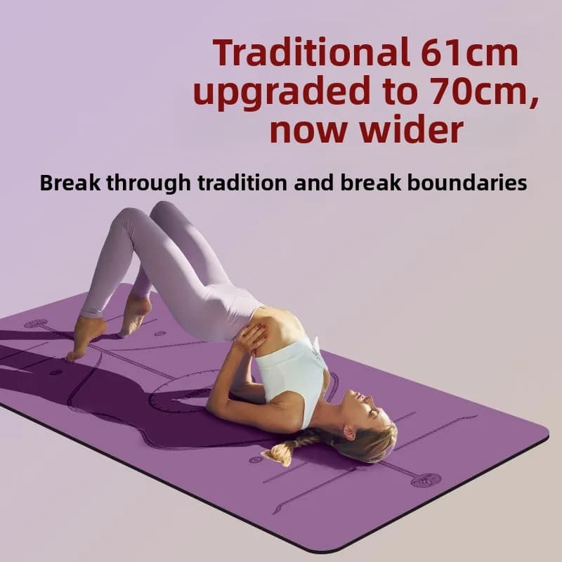 Tappetino Yoga in Gomma Naturale, Pilates, Diatomite di Cocco, Antiscivolo, Extra Spesso, Extra Largo, Assorbente del Sudore, Ammortizzante, per Allenamento