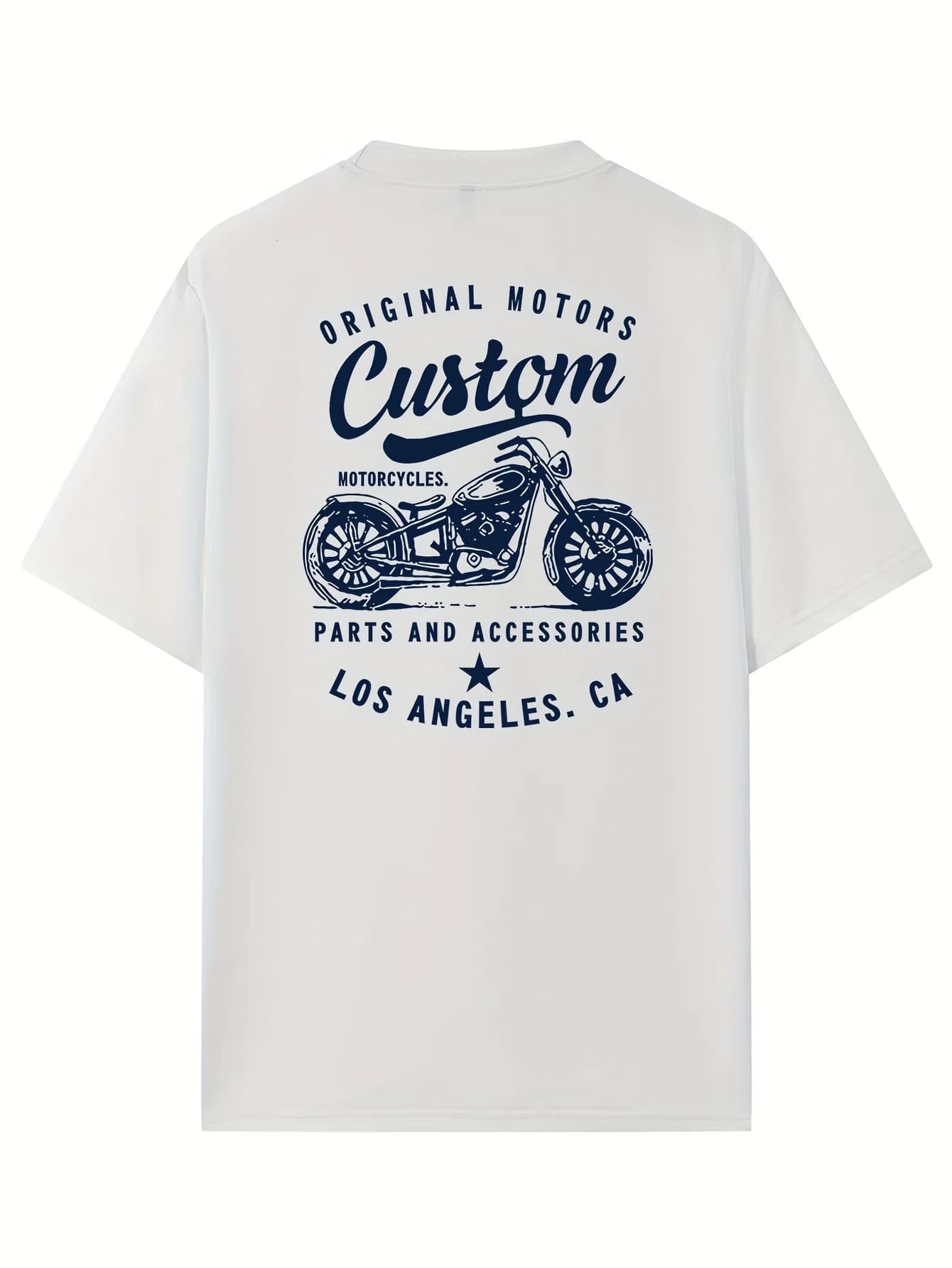 Stampa sul retro del motociclo, maglietta a maniche corte da uomo