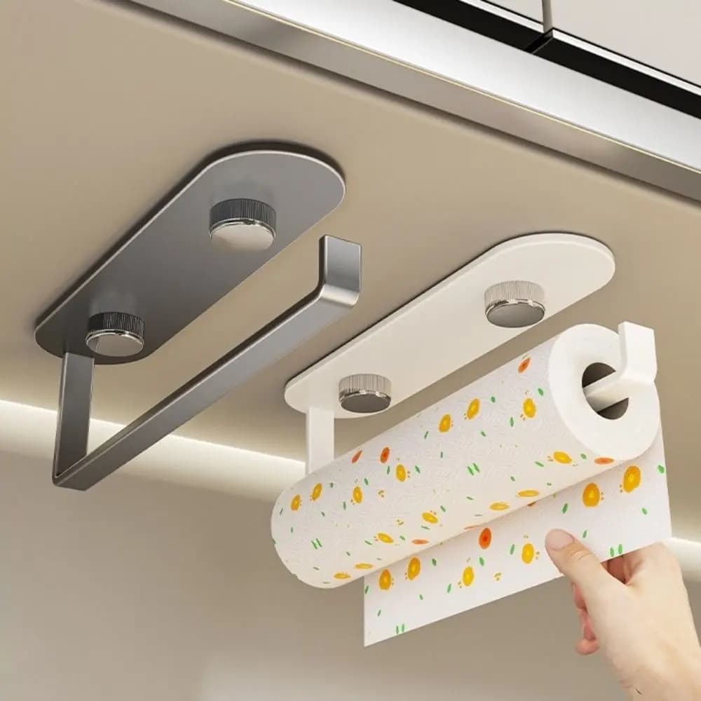 Carbon Steel Suction Cup Tissue Hanger No-Drill Wall Mounted Paper Towel Holder Space Saving Roll Paper Dispenser Toilet