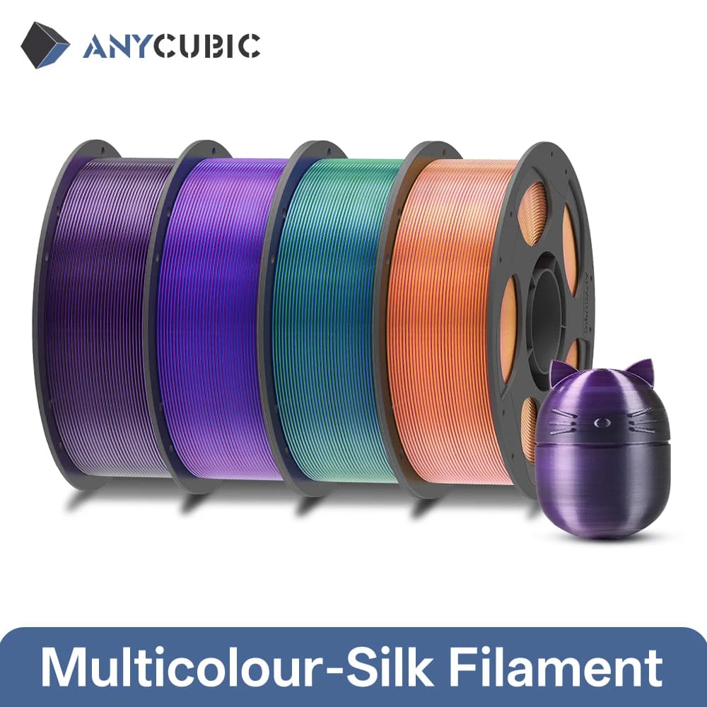 ANYCUBIC 1KG 1,75mm PLA silk thread for 3D printer FDM Shine Bright Multicolor 3D printing materials for Kobra