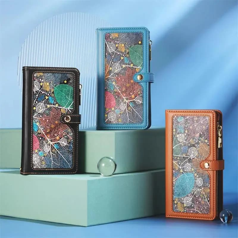 Custodia a libro con cerniera a portafoglio per OPPO Realme C67 C65 C64 C63 C55 C35 C25 C21 C20 C17 C15 C12 Custodia a tracolla in pelle con blocco RFID
