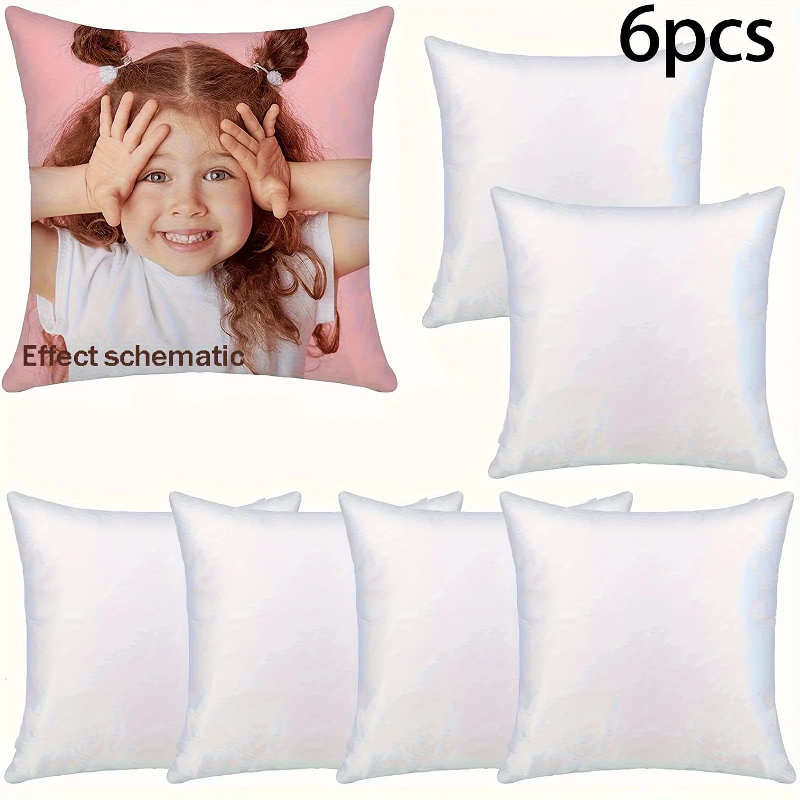 6/12/20 Pack Sublimation Pillow Cases White Cushion Covers Blanks Covers Heat Transfer Polyester Peach Skin Throw Pillow Covers