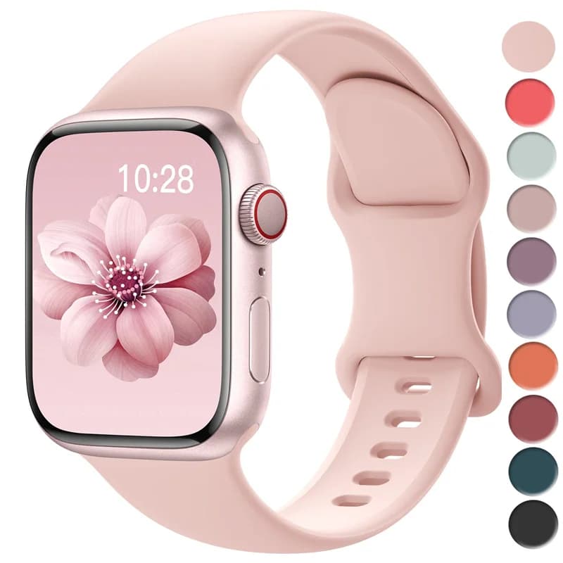 Silicone Sports Strap For apple watch Ultra 49mm series 9-8-7 41mm 44mm 42-46mm waterproof bracelet iwatch 10 6 5 SE Strap