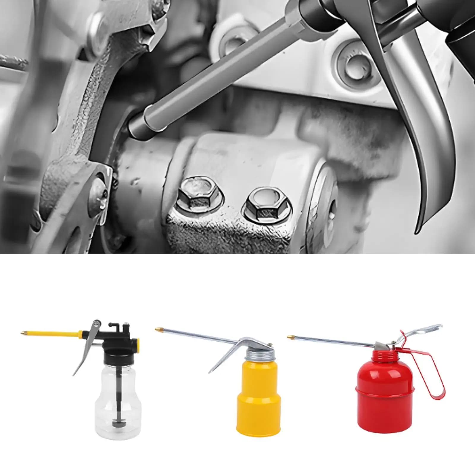 Lattina per oliatore con pompa manuale, lattina spray per olio con beccuccio dritto per bici domestica automobilistica