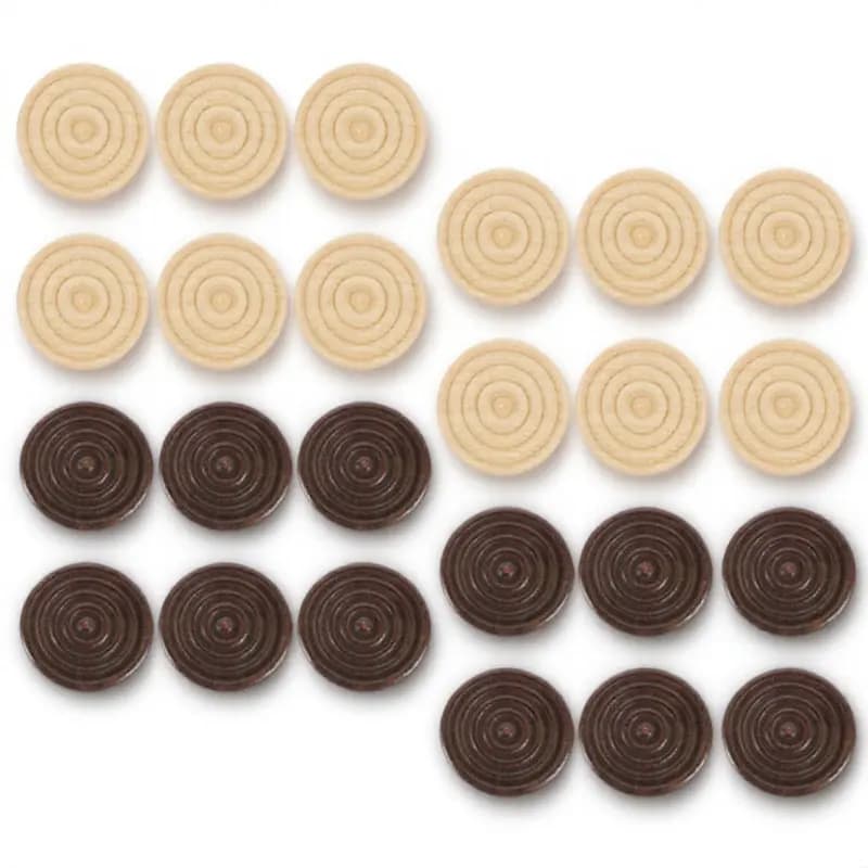72 Pezzi in Legno per Scacchi e Backgammon, Forma Rotonda, Accessori di Ricambio per Giochi da Tavolo
