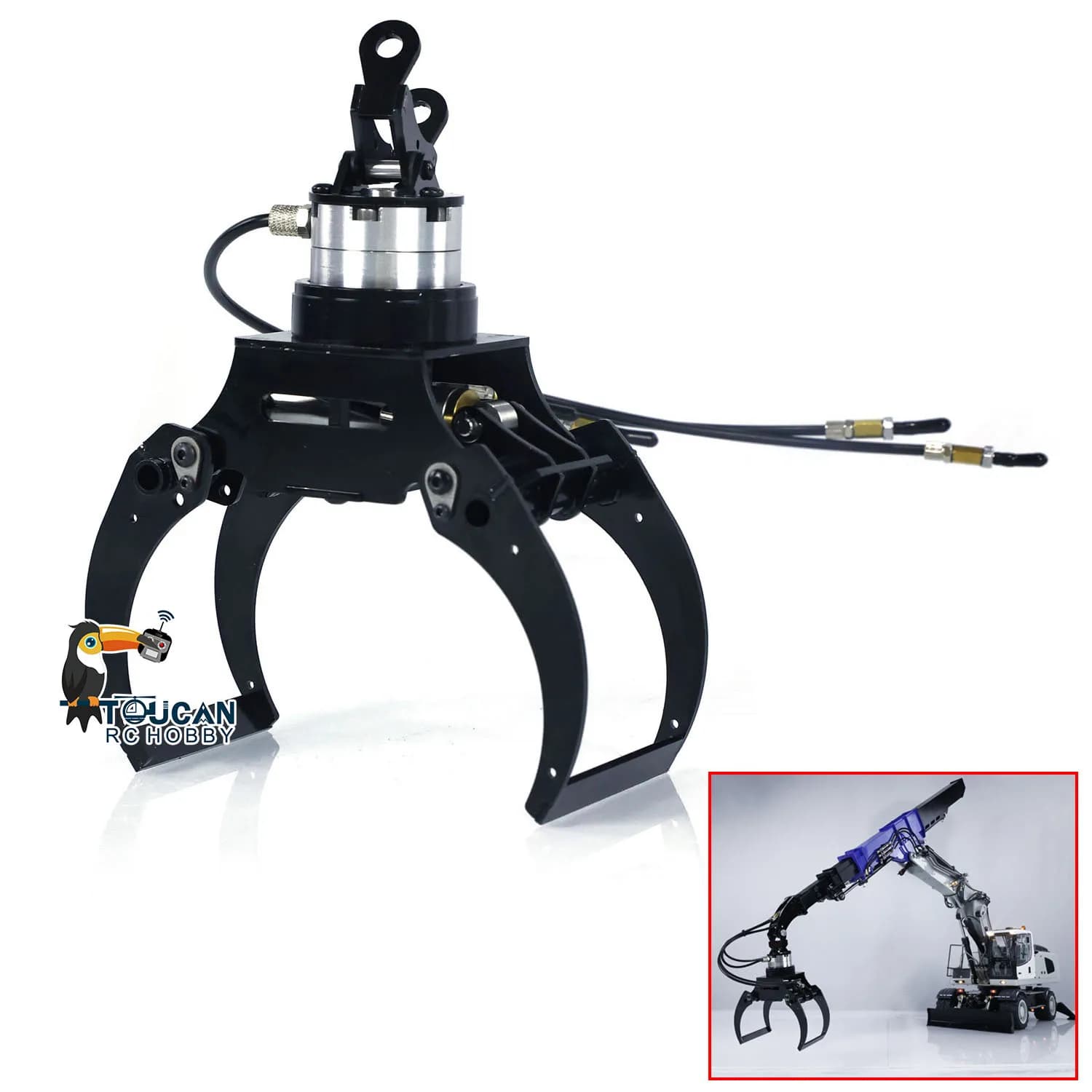 MTMODEL RC pinza idraulica per artiglio in metallo per escavatore escavatore 1/14 RC braccio telescopico modello 946 EC380 parti aggiornate TH22924