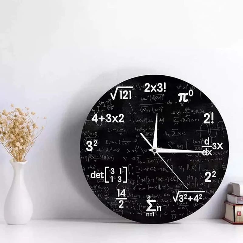 Mathematical Wall Clock, Mathematical Formule Clock, Wall Clock with Mathematical Formulas Icons for Children, Class Decoration, Teacher Gift