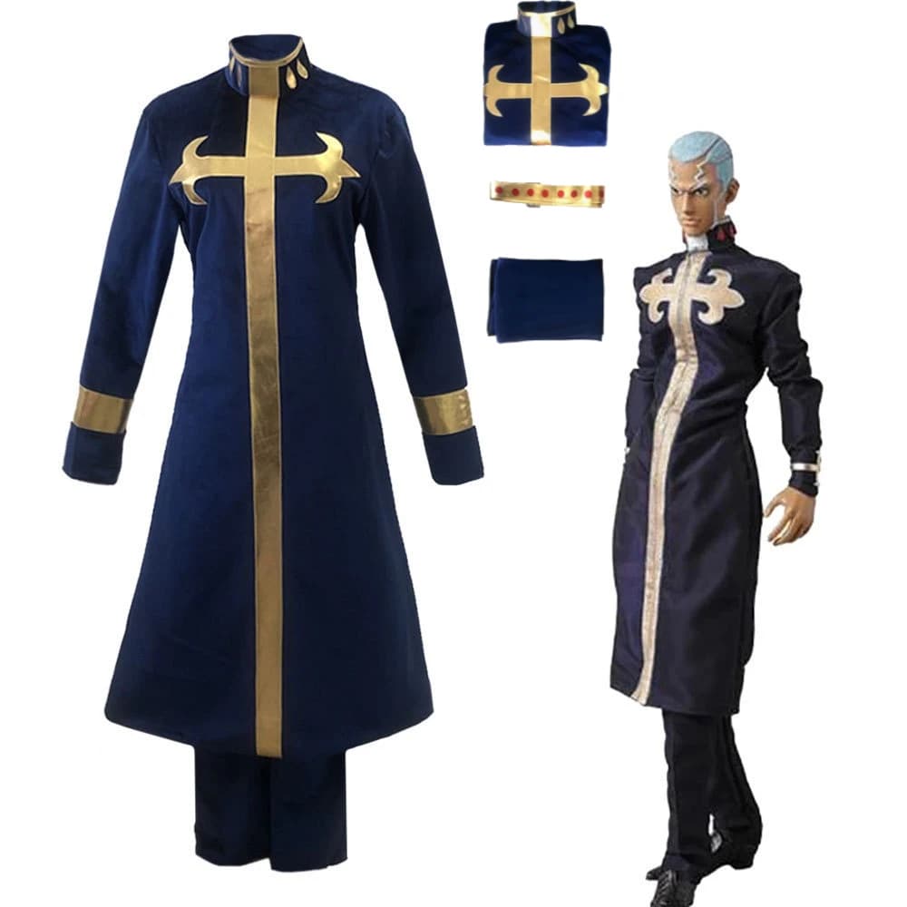 Costume by Enrico Pucci by JoJo's Bizarre Adventure, in original anime style, for cosplay.