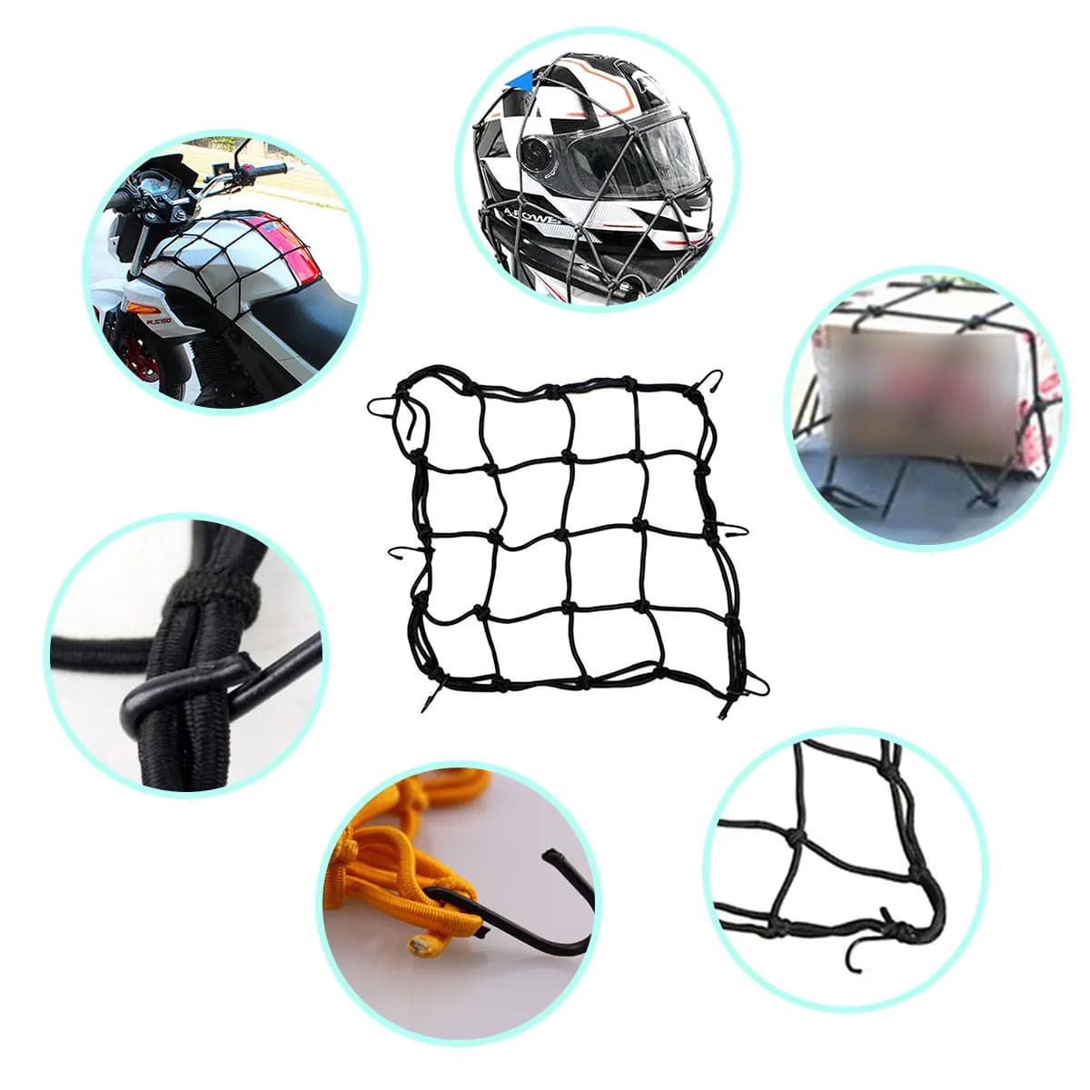 Ganci regolabili per rete portabagagli per moto elastica resistente 30 * 30 cm / 40 * 40 cm