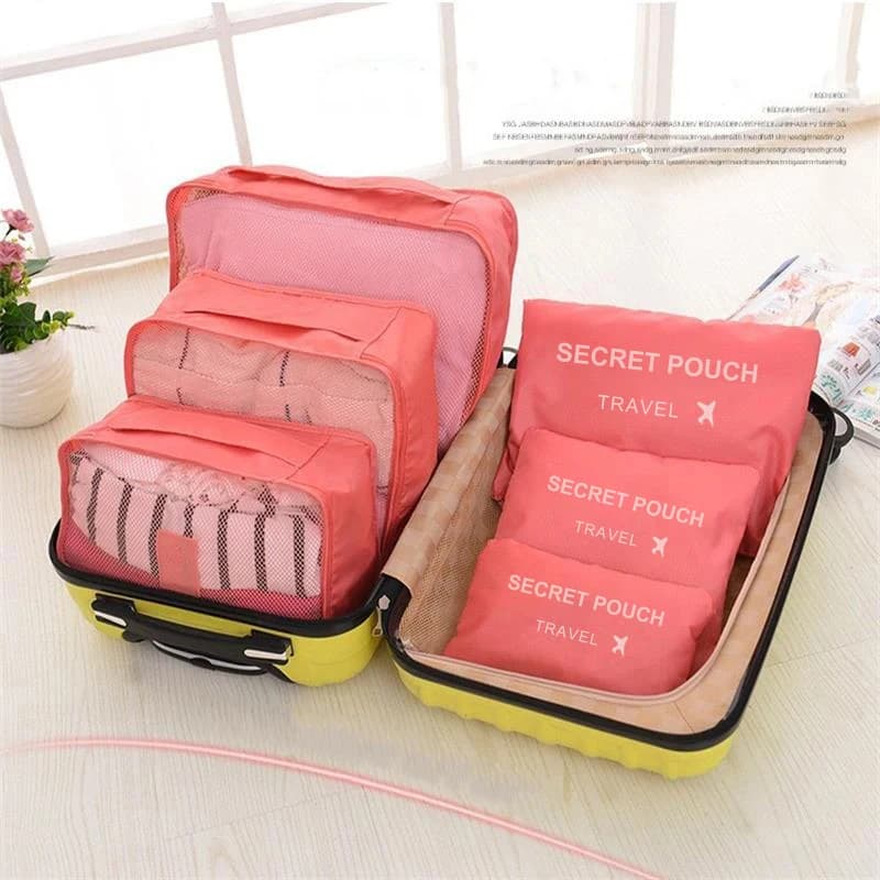 Set of 6 Large Capacity Travel Organizer Bags for Clothes, Valigies, Shoes and Various Objects