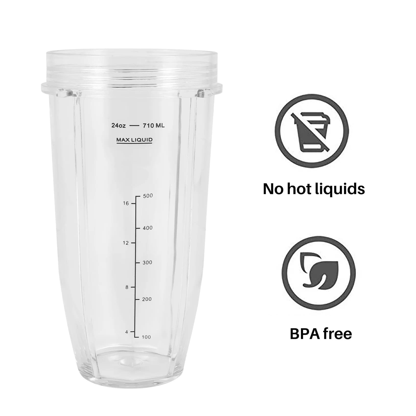 A66Z Confezione da 2 bicchieri di ricambio da 24 once con coperchio con beccuccio per frullatori Nutri Ninja Auto IQ Series con BL450/BL454/BL456/BL480/BL481