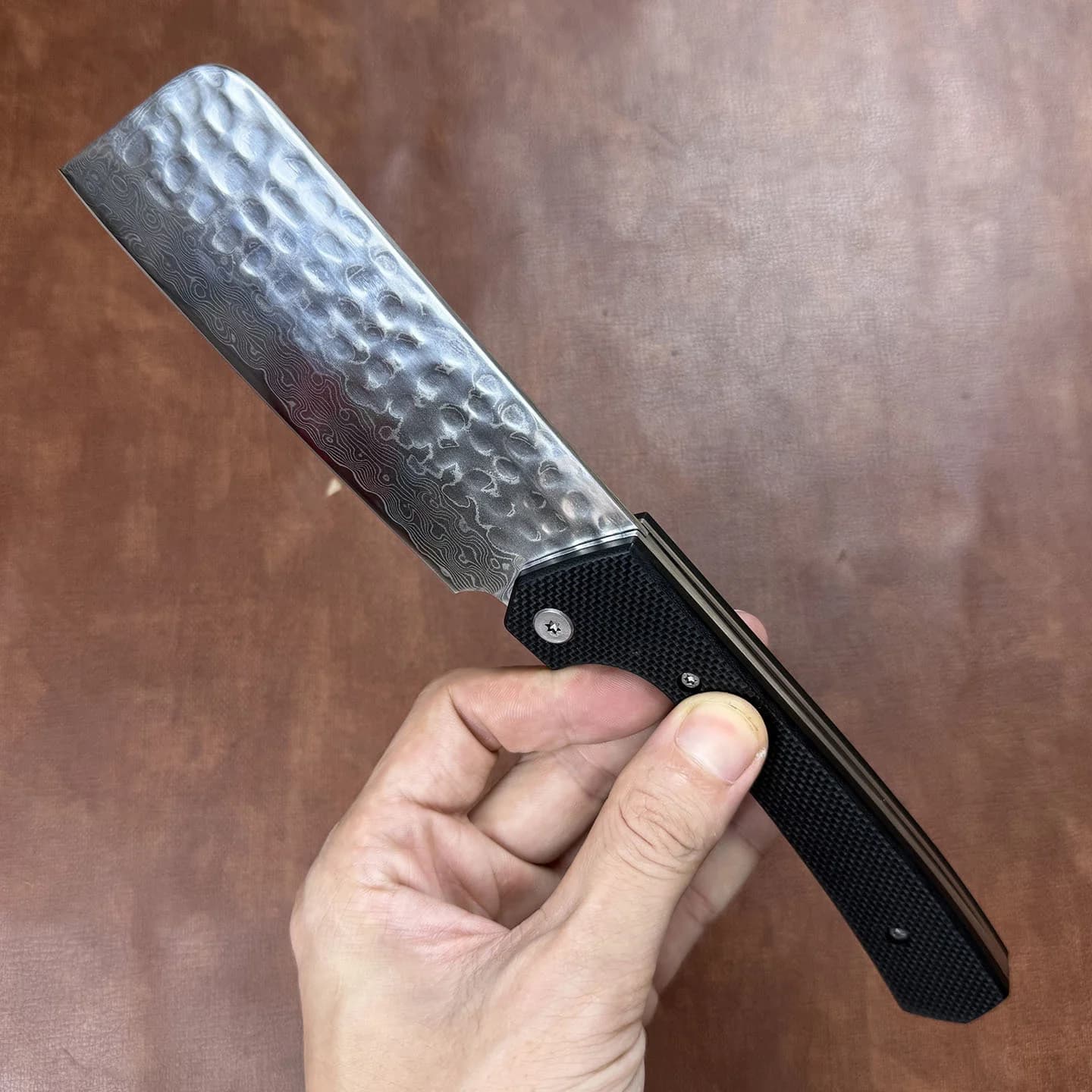 4.7 inch folding knife Damascus steel 10Cr15CoMov Blade G10 Vegetable slicer handle Mannaia Meat Mini kitchen knife
