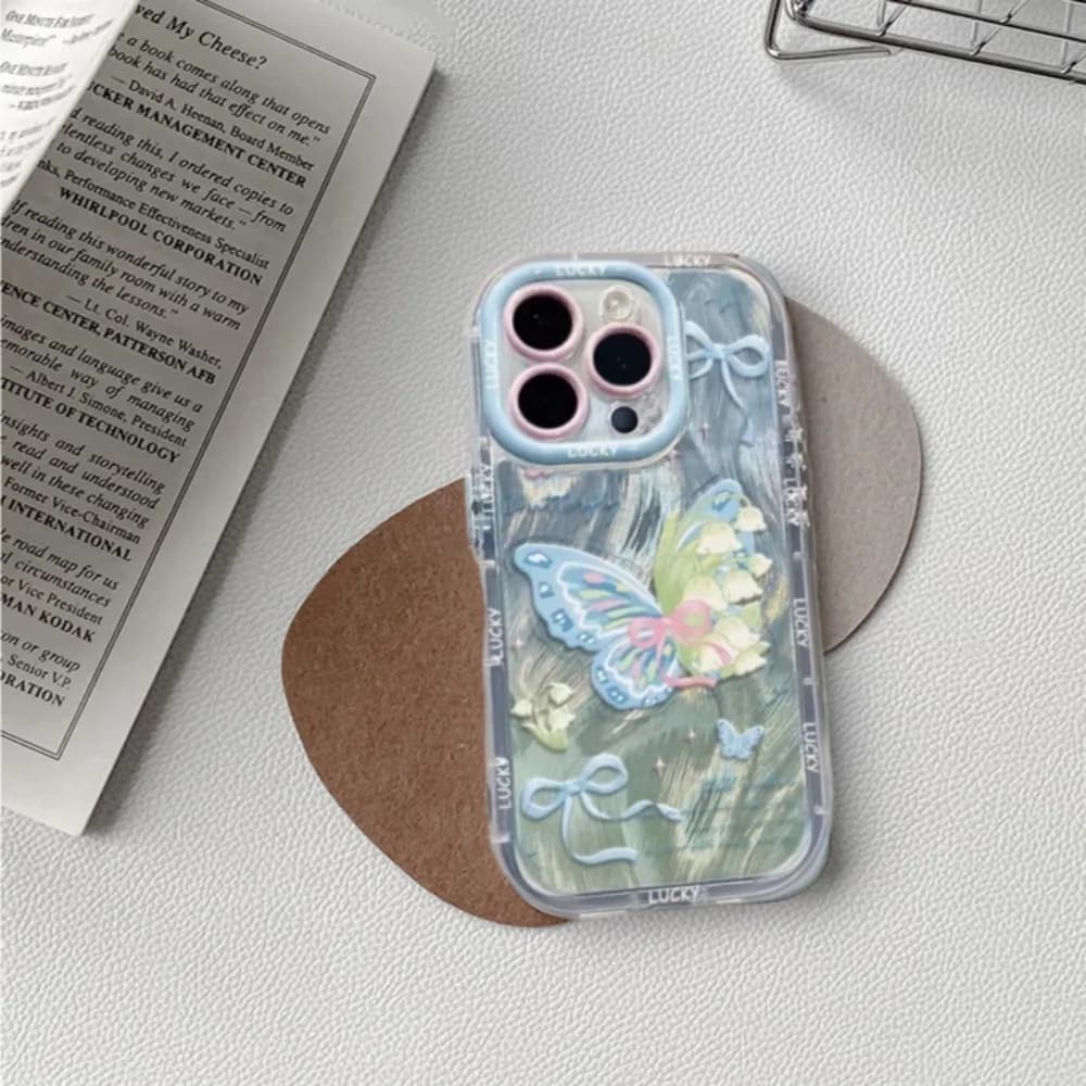 Custodia colorata con farfalla giglio per HUAWEI MATE70PRO MATE60 50 40 Crema Piuma Filato Trasparente Lusso Elegante Anti-goccia Proteggi la copertura