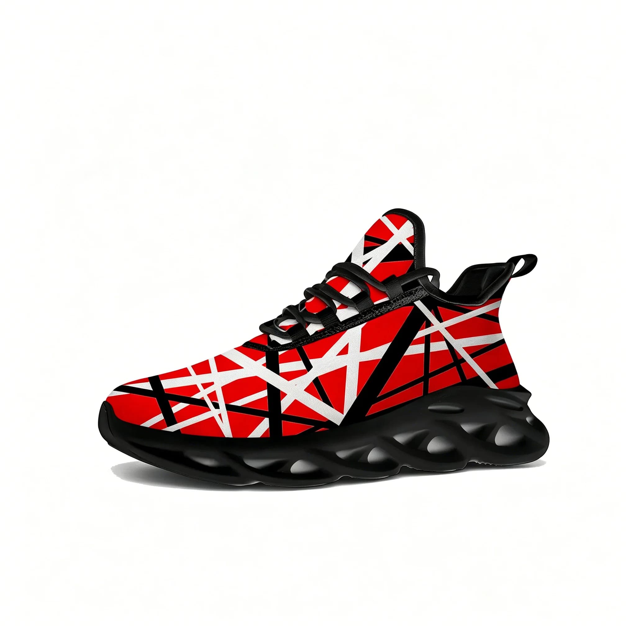 Sneakers Van Evh 5150 Stripes Halen, Scarpe Sportive Unisex, Calzature in Rete con Lacci, Scarpe Personalizzate Nere