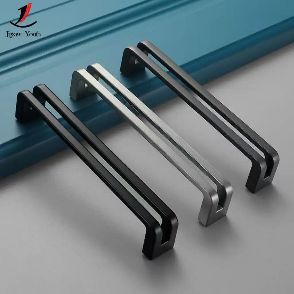 Maniglia per Mobili in Lega di Zinco 105mm-200mm, Argento, per Cucina, Cassetti, Armadi e Porte