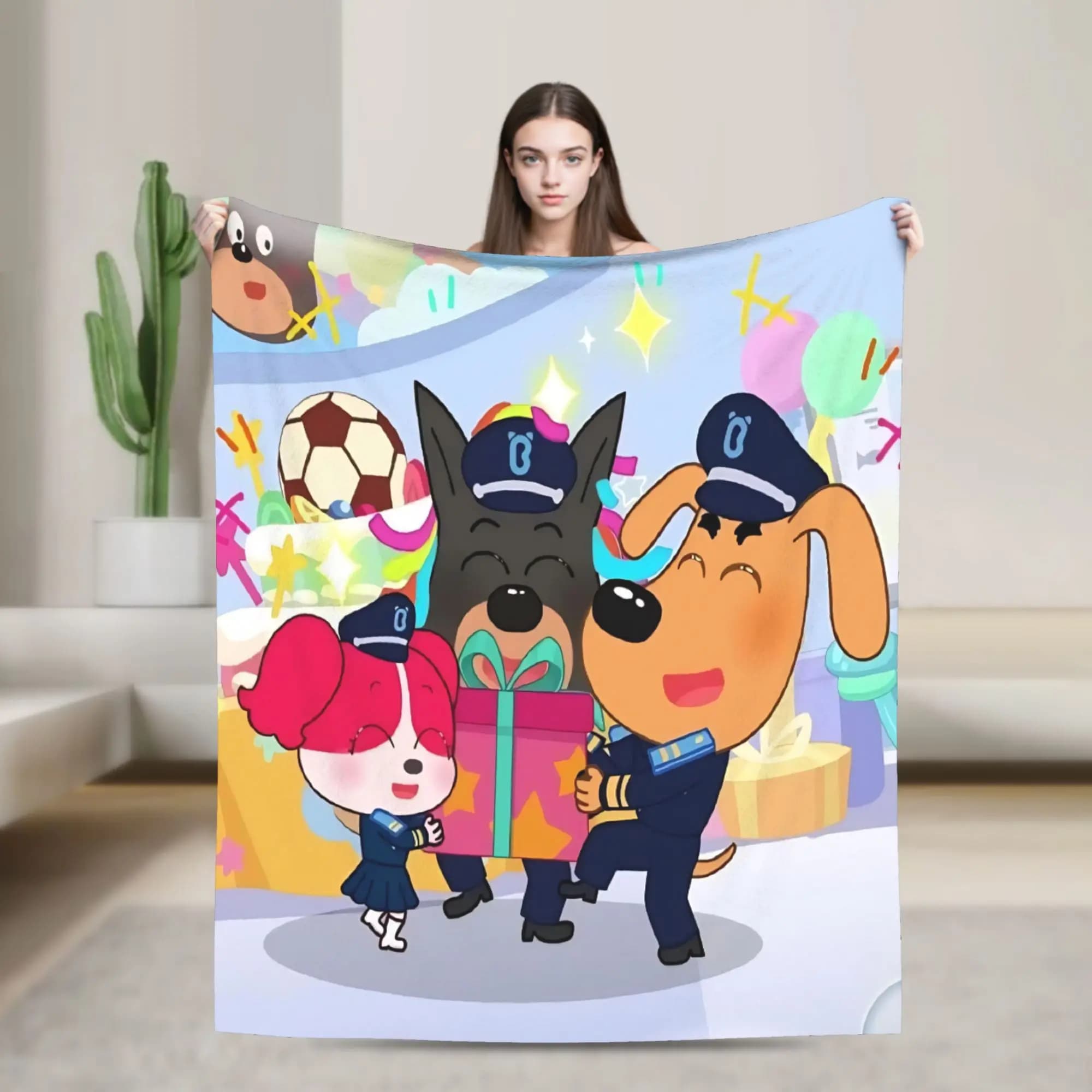 Calda coperta morbida Ragazze Ragazzi Picnic Sheriff Labradors Coperta da tiro Copriletto in flanella per camera da letto Copridivano grafico