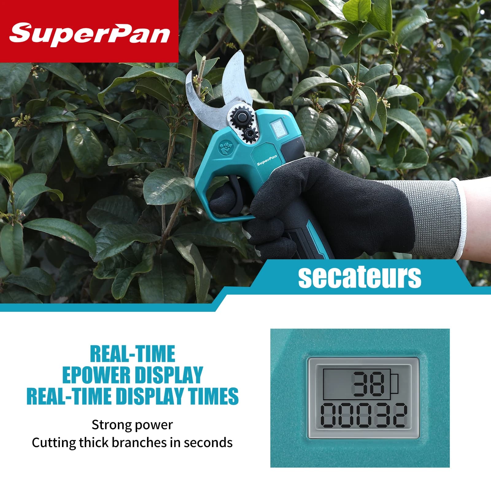 Forbici da potatura elettriche brushless da 18V, cesoie da giardino a batteria agli ioni di litio per batteria Makita (esclusa batteria e alimentatore)