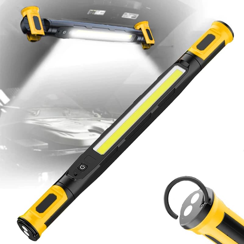 Super Bright Magnetic Work Light for Emergency USB-C Rechargeable COB Underhood Light Bar Portable LED Mechanic Flashlight