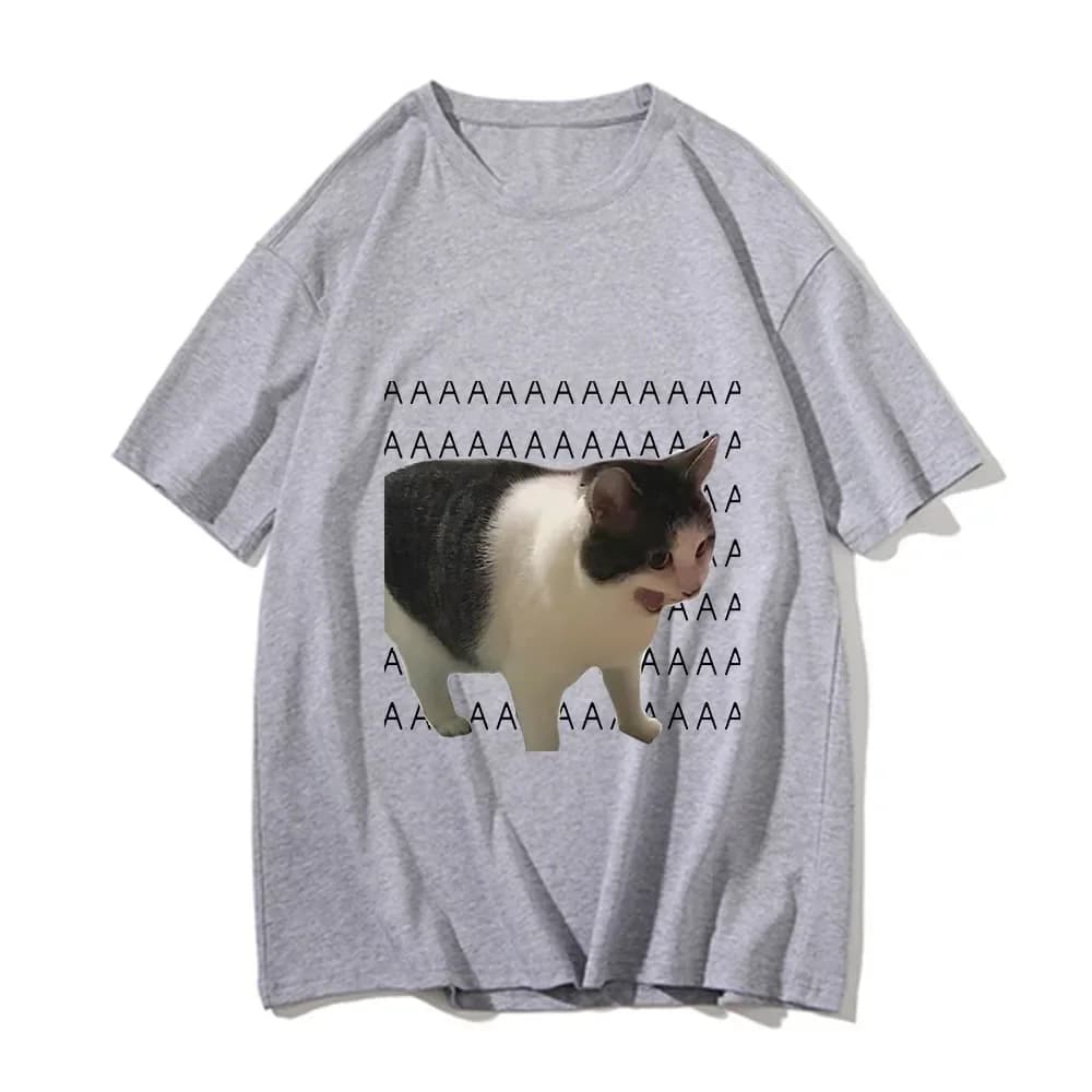 Divertente Meme Triste Piangere Gatto Stampato Donna Uomo T-shirt casual Estate Harajuku T-shirt Moda casual Tees Abbigliamento Manica corta