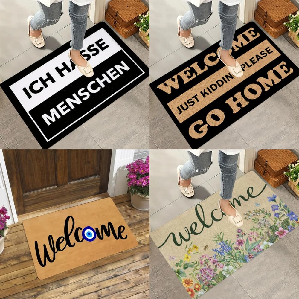 1 pz di malocchio zerbino WELCOME Tappeto soggiorno camera da letto ingresso zerbino esterno antiscivolo tappetino divano tappetino da cucina
