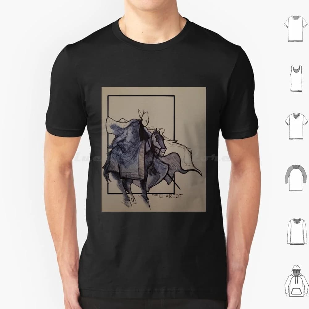 Maglietta The Chariot Tarot Card di grandi dimensioni 100% cotone Darkriseart Tarot