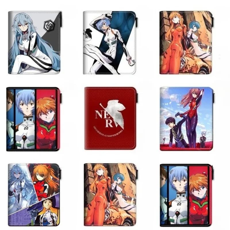 Portafoglio Neon Genesis Evangelion con Cerniera, Portamonete e Porta Carte, Accessorio Decorativo per Anime e Videogiochi