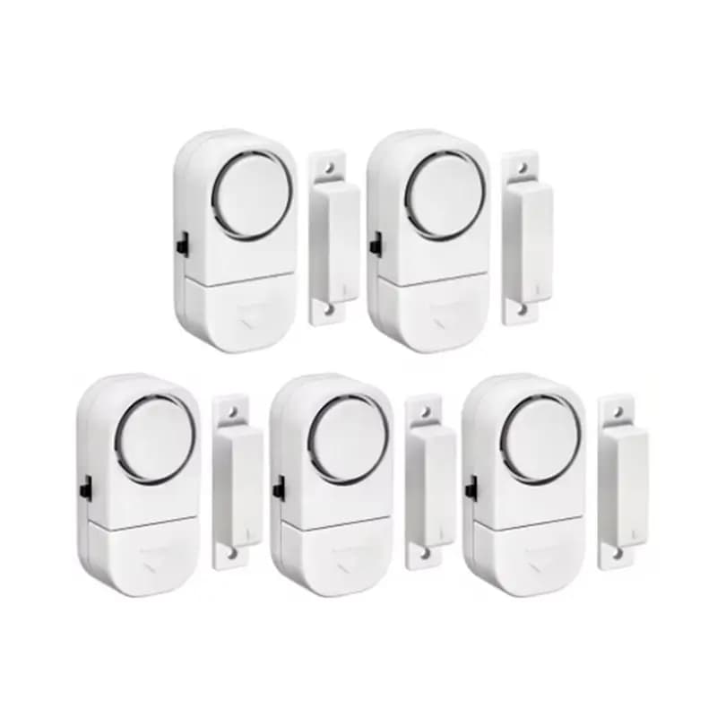 ABMF-90Db Sensore di allarme di sicurezza wireless per porte e finestre, sensore magnetico indipendente per apertura, sicurezza domestica migliorata, 5 pezzi