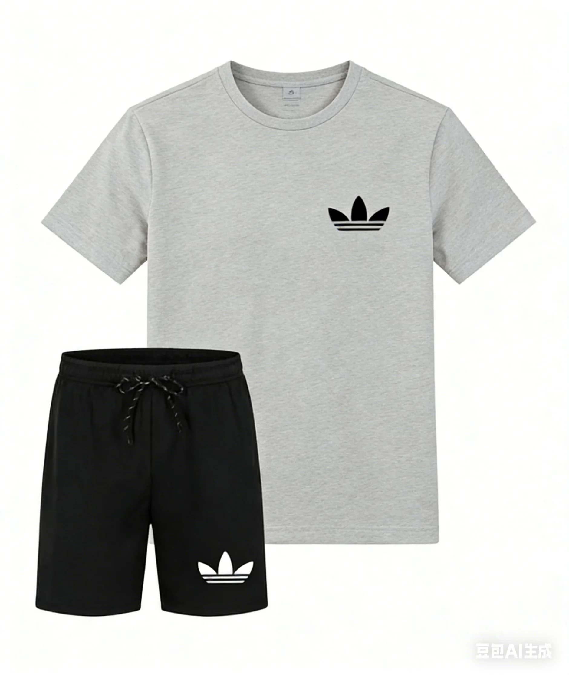 Completo da Uomo 2 Pezzi Stile Trefoil 2026 Nuovo Set Estivo Nero T-Shirt a Maniche Corte e Pantaloncini Casual Sportivo Tute T-Shirt Set S-4XL