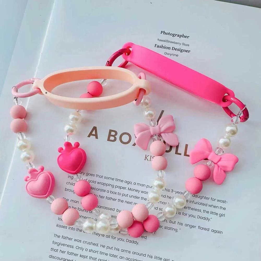 Cute Bowknot Beads Handle Strap accessori per Stanley Cup 40/30 oz Tumbler Carrier Kawaii Water Bottle Sling Holder con cinturino