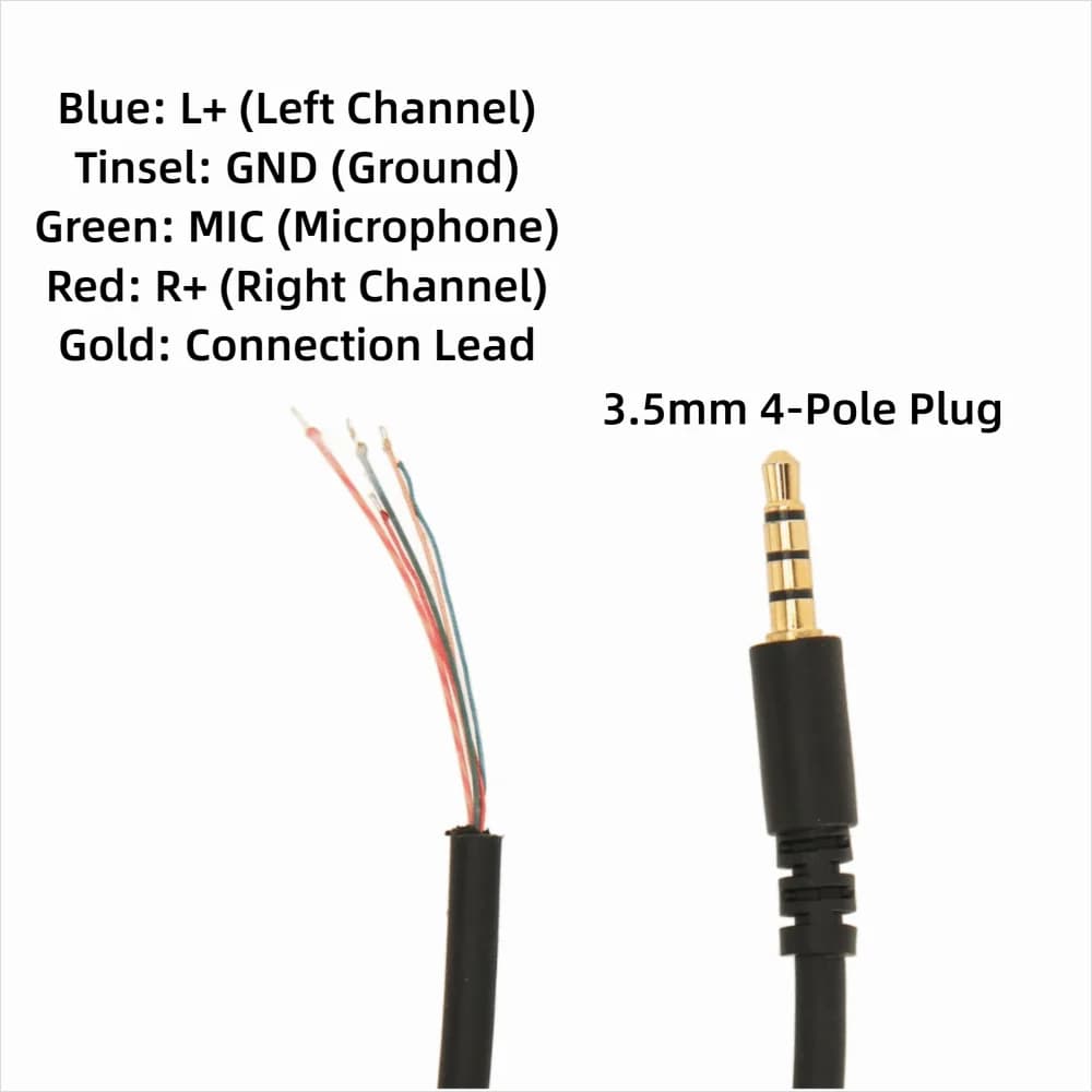 Cavo di ricambio flessibile per cuffie da gaming con anima in OFC, 1,5 m, per riparazione cuffie