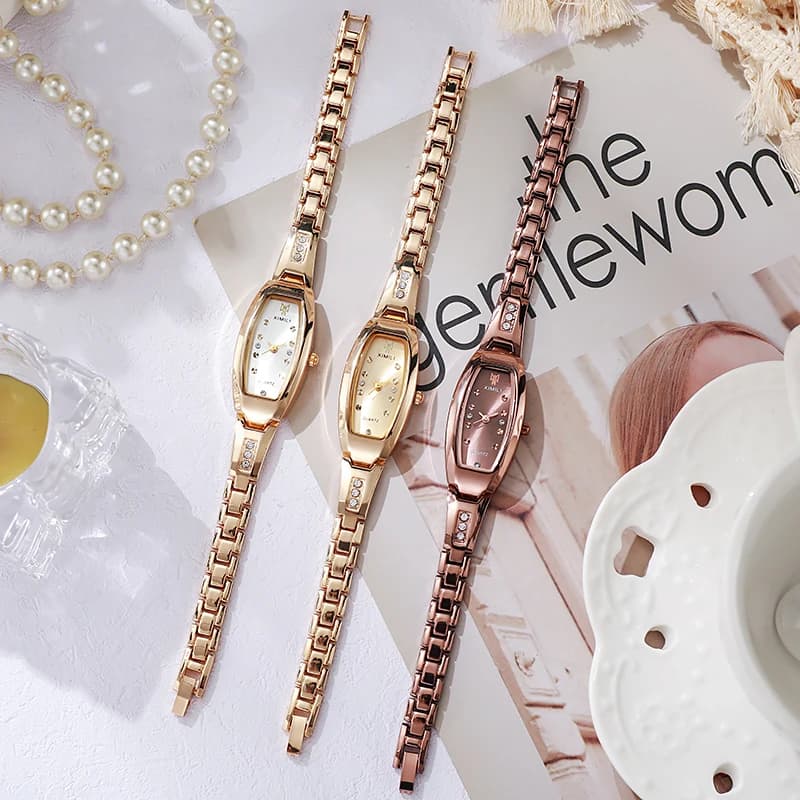 Orologi di lusso da donna con cinturino in acciaio inossidabile, orologio al quarzo, orologio da polso da donna con diamanti originali e bracciale, regalo, Reloj Mujer