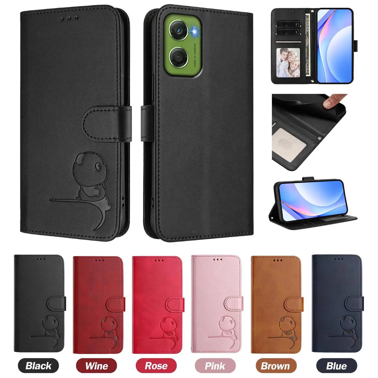 Custodia per telefono a portafoglio con vibrazione magnetica in pelle di lusso RFID per Coque Motorola Moto G06 G06 Power G96 G86 G86 Power G56 Cover Fundas