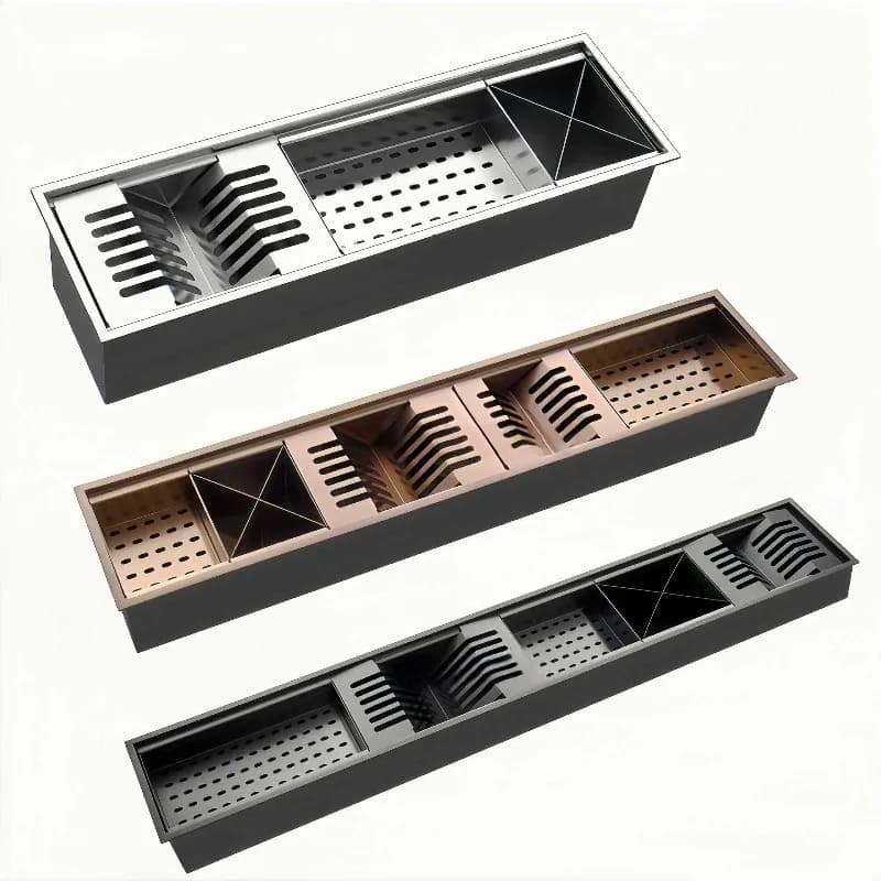 Stainless steel drain rack, multi-functional rectangular sink drain