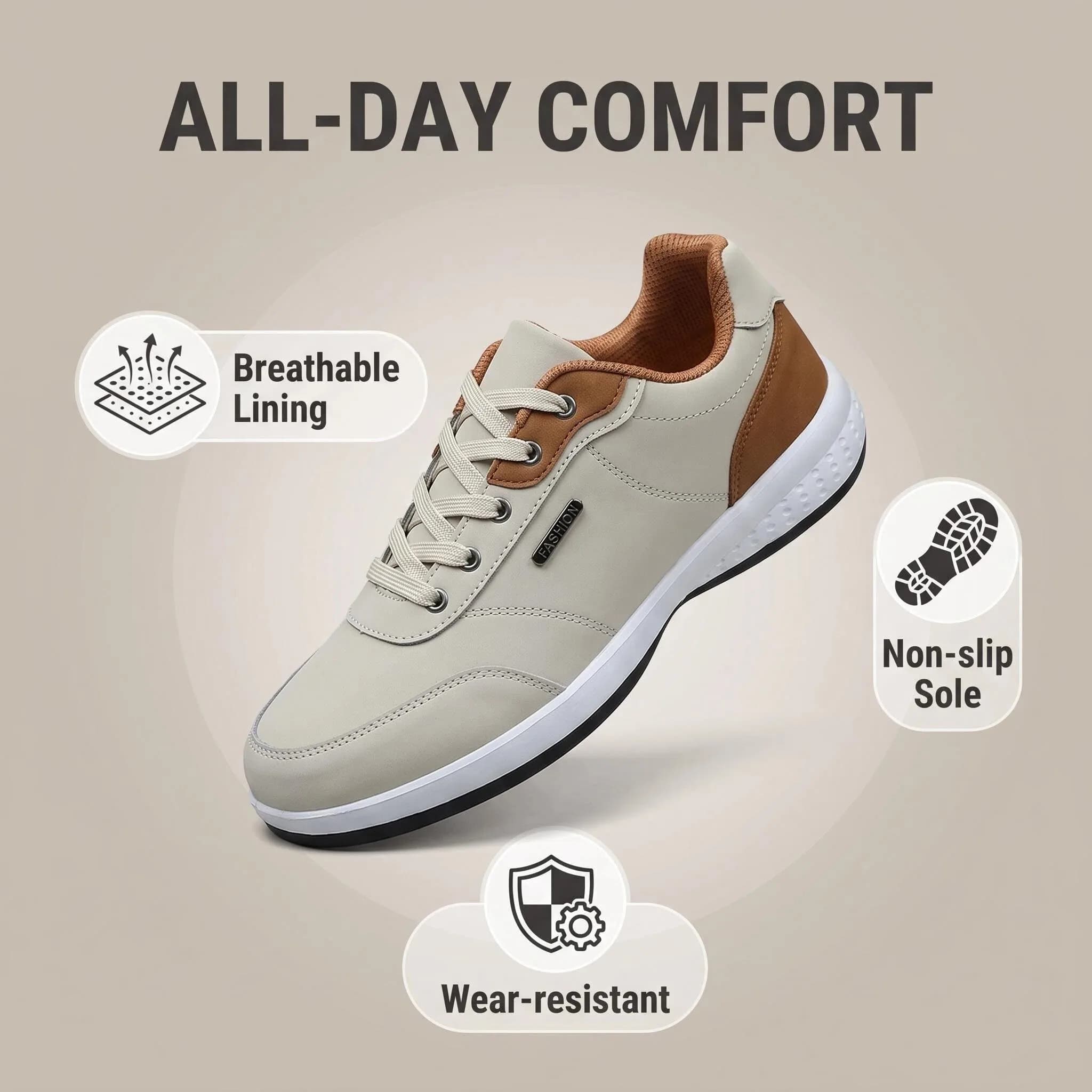 Men's Casual Shoes,Spring And Autumn Waterproof Leather Sports Shoes, Fashion Minimalist Daily Commuting And Walking Shoes 39-48