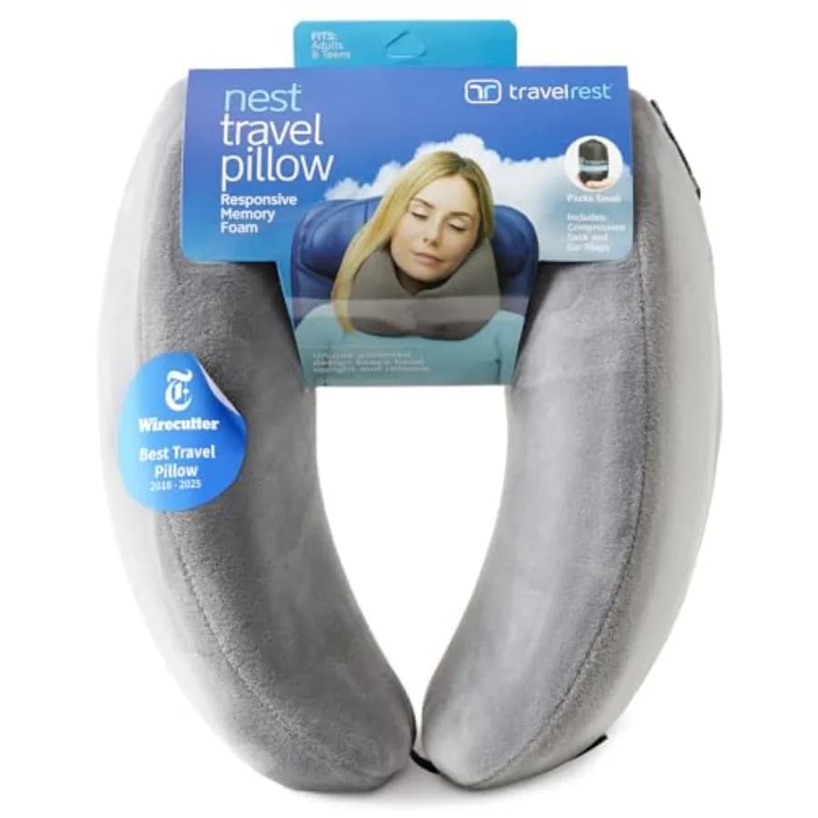 Knit Support Bearing - Memory Foam Travel Accessories Compact for Flying Longs and Comfort in Air Sleep