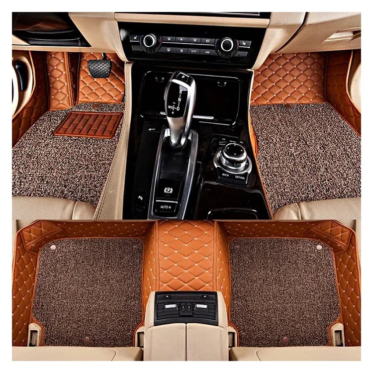 Custom Leather Car Mat with 3d 5d Coil for Hot Sale Custom Cleaning for Toyota