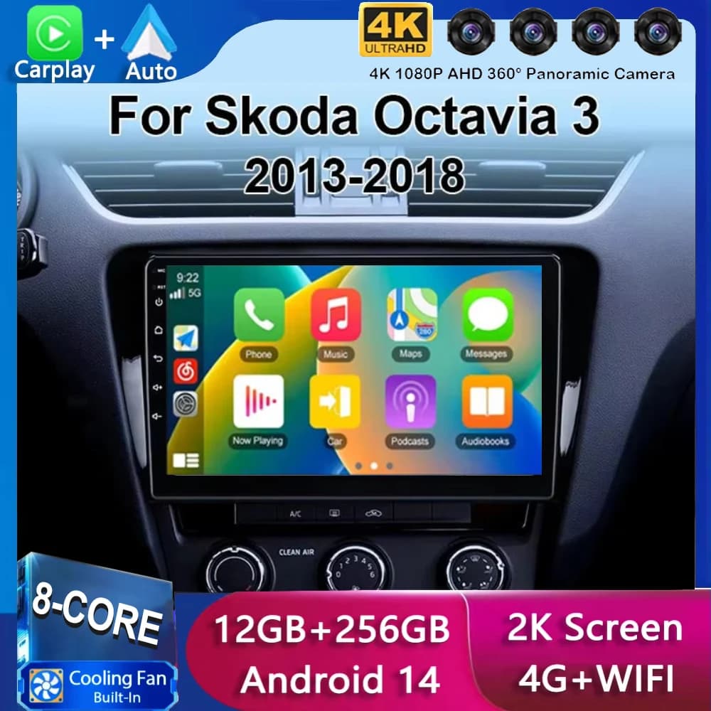 Android 15 Carplay Auto Autoradio Per Volkswagen SKODA Octavia 3 A7 2013 2014 2015 2016 2017 2018 Lettore Multimediale Stereo GPS