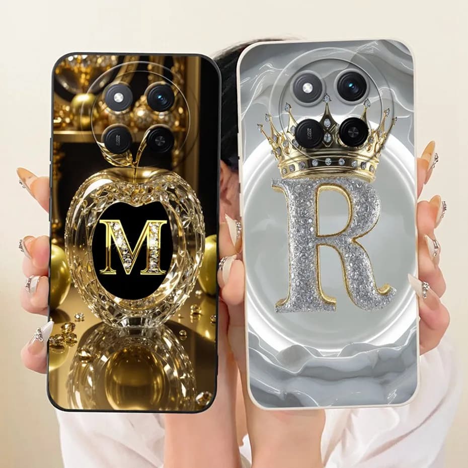 For Honor X9c X9cSmart Stylish Initial Letter Phone Case For HonorX9C X 9C Smart 5G Camera Protective Soft Silicone Cases