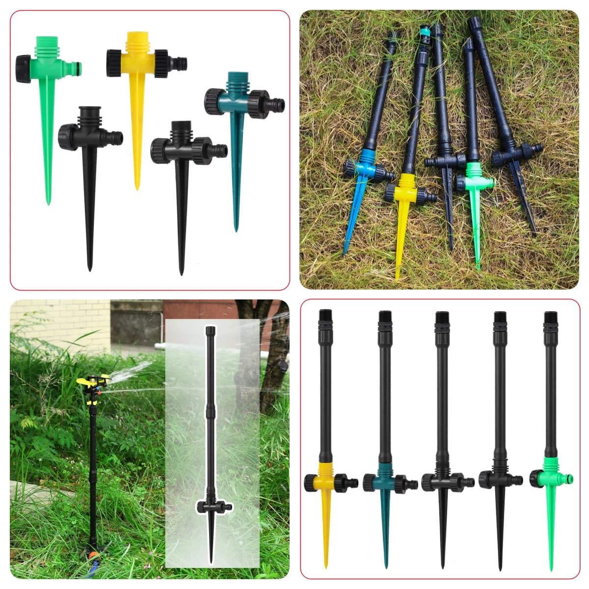 15 tipi staffa per testa irrigatore da giardino 1/2 "3/4" supporto per ugello inserito a terra filettato asta di prolunga per irrigatore per irrigazione del prato