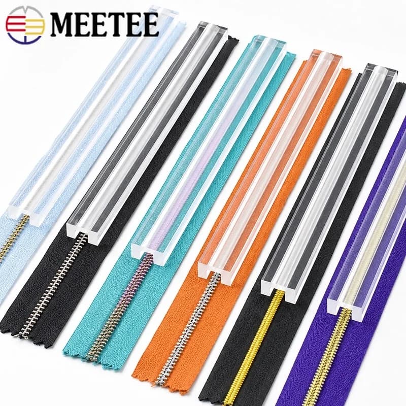 3Pcs 3#5# 3-7mm Zipper Glue Ruler Acrylic Anti Overflow Tool Leather Craft Sewing Tailoring Accessories for Repair Guide Kit