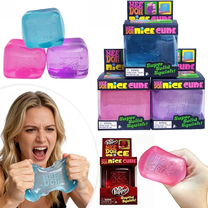 Nuovo Needoh Nice Cube, Giocattolo Sensoriale Antistress per Ansia e Concentrazione, Cubo Sensoriale da Scrivania per Adulti e Bambini