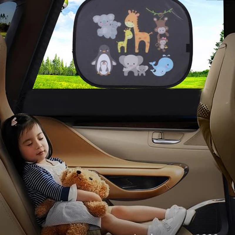 2 pezzi parasole per auto per bambini piccoli finestra parasole UV animali pieghevoli