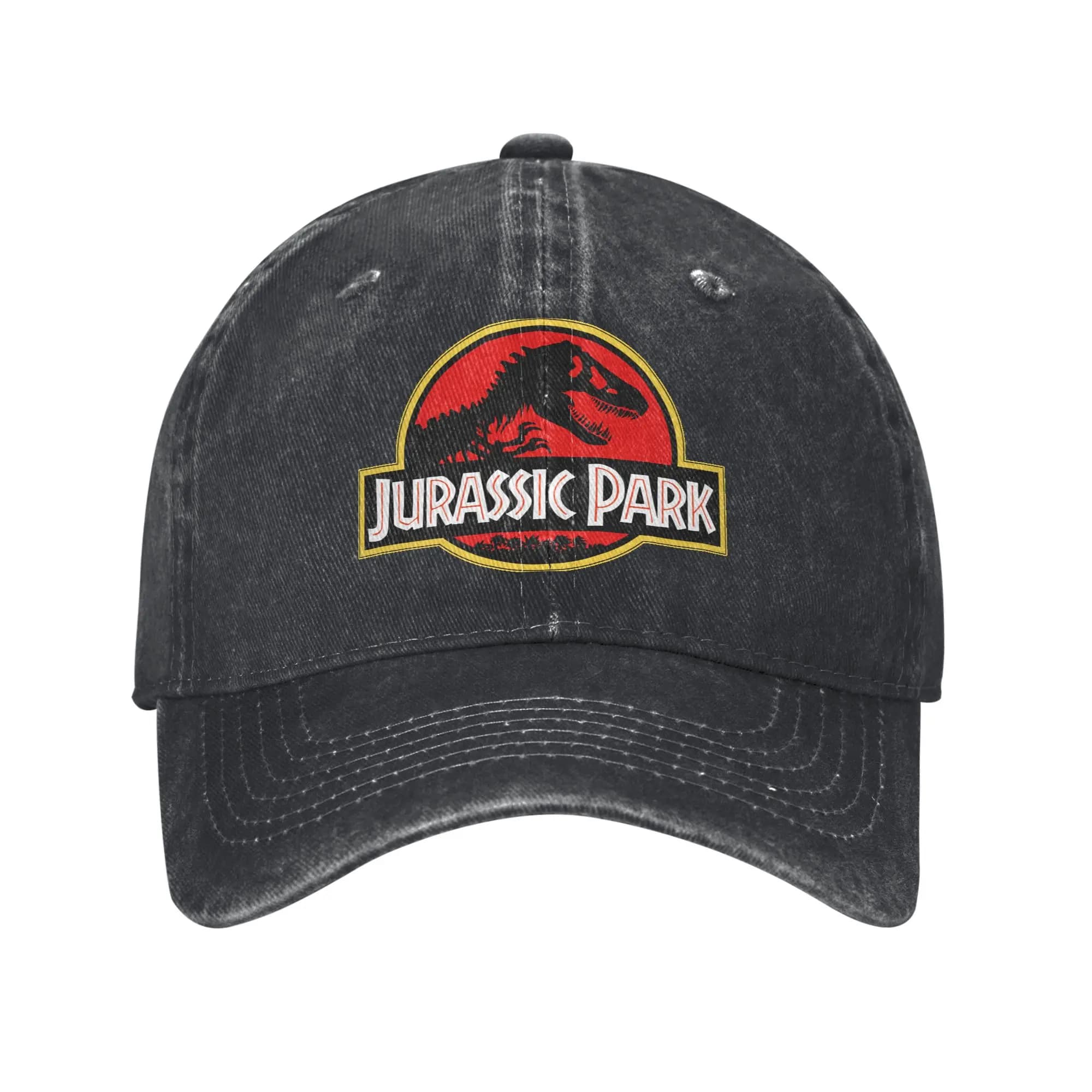 Jurassic Park Dinosaur Baseball Cap Retro Denim Snapback Hat for Men Women Outdoor All Seasons Travel Unstructured Soft Hats Cap