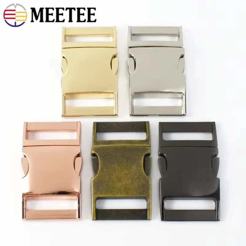 2/5 Pezzi Fibbie Metalliche 10-38mm per Zaini, Chiusura a Sgancio Rapido, Ganci per Cinghie di Borse e Cinture di Sicurezza, Accessori per Cucito Fai-da-Te