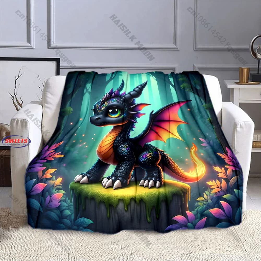 Coperta Fantasy Dragon per Notti Accoglienti - Coperta decorativa per divano, camera da letto e soggiorno, disponibile in diverse misure per bambini e adulti, idea regalo