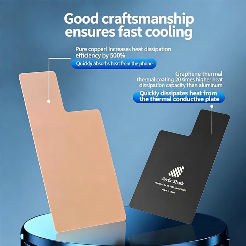 Arctic Shark Magnetic Copper Heat Sink for Phone Tablet Semiconductor Cooling Vapor Chamber Gaming Heat Dissipation