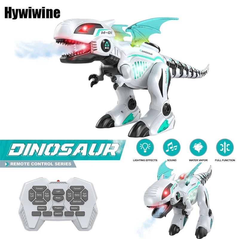 Rc Robot Dinosauri Giocattoli Educazione Simulazione elettronica Azione Suono Luce Musica Spray Controllo remoto Giocattoli animali per bambini Ragazzi